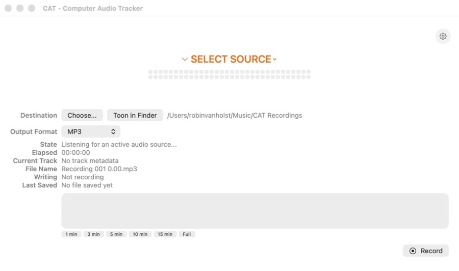 CAT - Computer Audio Tracker op macOS